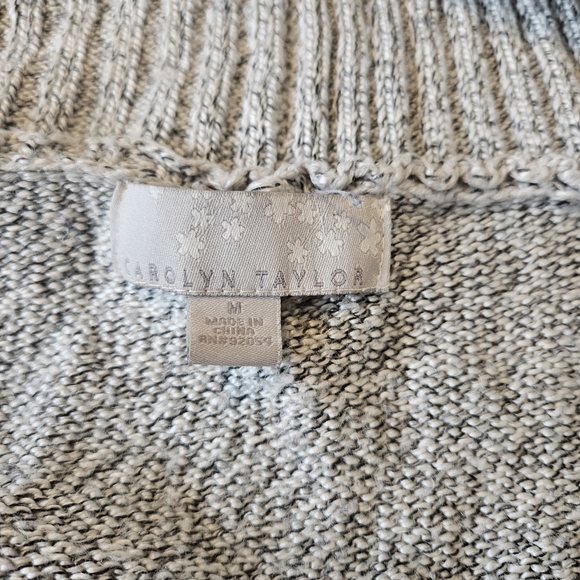 Carolyn Taylor Light Gray Knit Button Cardigan - Picture 2 of 4